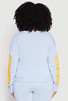 Womens Plus Size 94 Love Sweatshirt, Blue, Size 3X