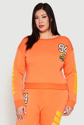 Womens Plus Size 94 Love Sweatshirt, Orange, Size 2X