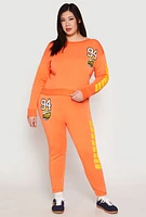 Womens Plus Size 94 Love Sweatshirt, Orange, Size 2X