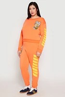 Womens Plus Size 94 Love Sweatshirt, Orange, Size 2X
