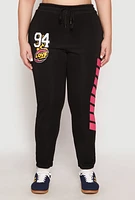 Womens Plus 94 Love Graphic Zip Hem Sweatpants,