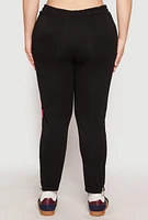 Womens Plus Size 94 Love Graphic Zip Hem Sweatpants, Black, Size 1X
