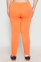 Womens Plus 94 Love Graphic Zip Hem Sweatpants, Orange,