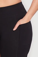 Womens Plus Size Side Pocket Biker Shorts, Black, Size 2X