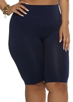 Womens Plus Rib Knit Cycling Shorts, 2X-3X