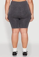 Womens Plus Seamless High Waist Bike Shorts, 1X-2X