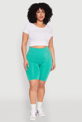 Womens Plus Seamless High Waist Bike Shorts,