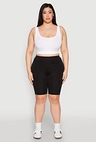 Womens Plus Spandex Biker Shorts,