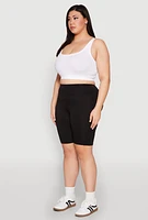 Womens Plus Spandex Biker Shorts,