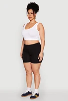 Womens Plus Size High Waist Bike Shorts, Black, Size 2X