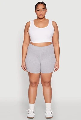 Womens Plus High Waist Bike Shorts,