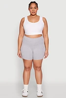 Womens Plus High Waist Bike Shorts,
