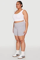 Womens Plus High Waist Bike Shorts,