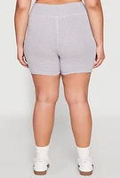 Womens Plus High Waist Bike Shorts,