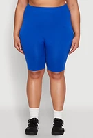 Womens Plus High Waisted Seamless Bike Shorts, 2X-3X