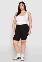 Womens Plus Spandex Cargo Biker Shorts, 3X