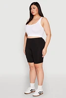 Womens Plus Spandex Cargo Biker Shorts, 3X