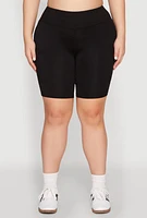 Womens Plus Spandex Cargo Biker Shorts, 3X