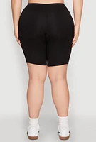 Womens Plus Spandex Cargo Biker Shorts, 3X