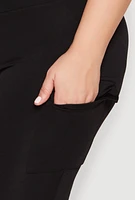 Womens Plus Spandex Cargo Biker Shorts,