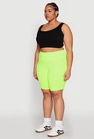 Womens Plus Spandex Cargo Biker Shorts,