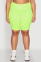 Womens Plus Spandex Cargo Biker Shorts,