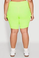 Womens Plus Spandex Cargo Biker Shorts,