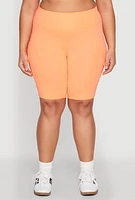 Womens Plus Spandex Cargo Biker Shorts, 1X
