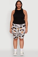 Womens Plus Size Black Women Are Magical Biker Shorts, Grey, Size 1X