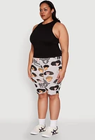 Womens Plus Size Black Women Are Magical Biker Shorts, Grey, Size 1X