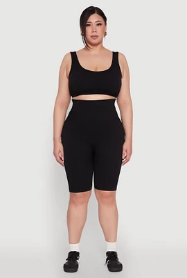 Womens Plus Seamless High Waist Cycling Shorts,