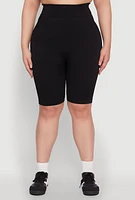Womens Plus Seamless High Waist Cycling Shorts,