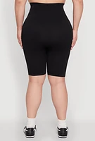 Womens Plus Seamless High Waist Cycling Shorts,