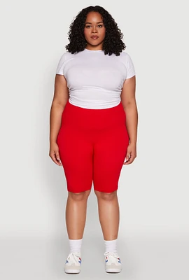 Womens Plus Seamless High Waist Cycling Shorts,