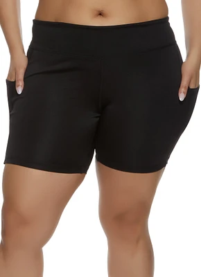 Womens Plus Side Pocket Bike Shorts,