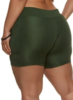 Womens Plus Side Pocket Bike Shorts,