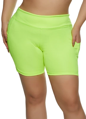 Womens Plus Side Pocket Bike Shorts,