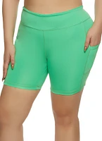 Womens Plus Side Pocket Bike Shorts,