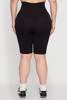 Womens Plus High Waist Cycling Shorts, 3X-4X