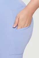 Womens Plus Cell Phone Pocket High Waisted Bike Shorts, 3X