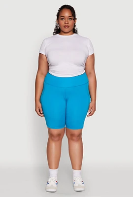 Womens Plus Side Pocket Cycling Shorts,