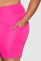 Womens Plus Side Pocket Cycling Shorts,