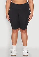 Womens Plus High Waisted Bike Shorts,