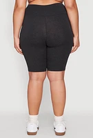 Womens Plus High Waisted Bike Shorts,