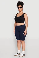 Womens Plus High Waisted Bike Shorts, 1X