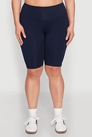 Womens Plus High Waisted Bike Shorts, 1X