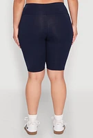 Womens Plus High Waisted Bike Shorts, 1X