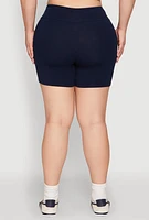 Womens Plus Seamless High Waisted Biker Shorts,