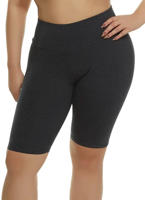 Womens Plus High Waisted Bike Shorts, 1X