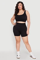 Womens Plus Seamless Biker Shorts,